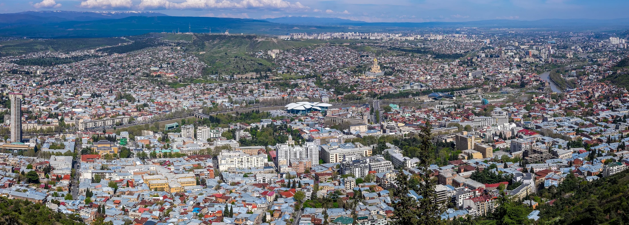 Panoramic view across Tbilisi, Georgia